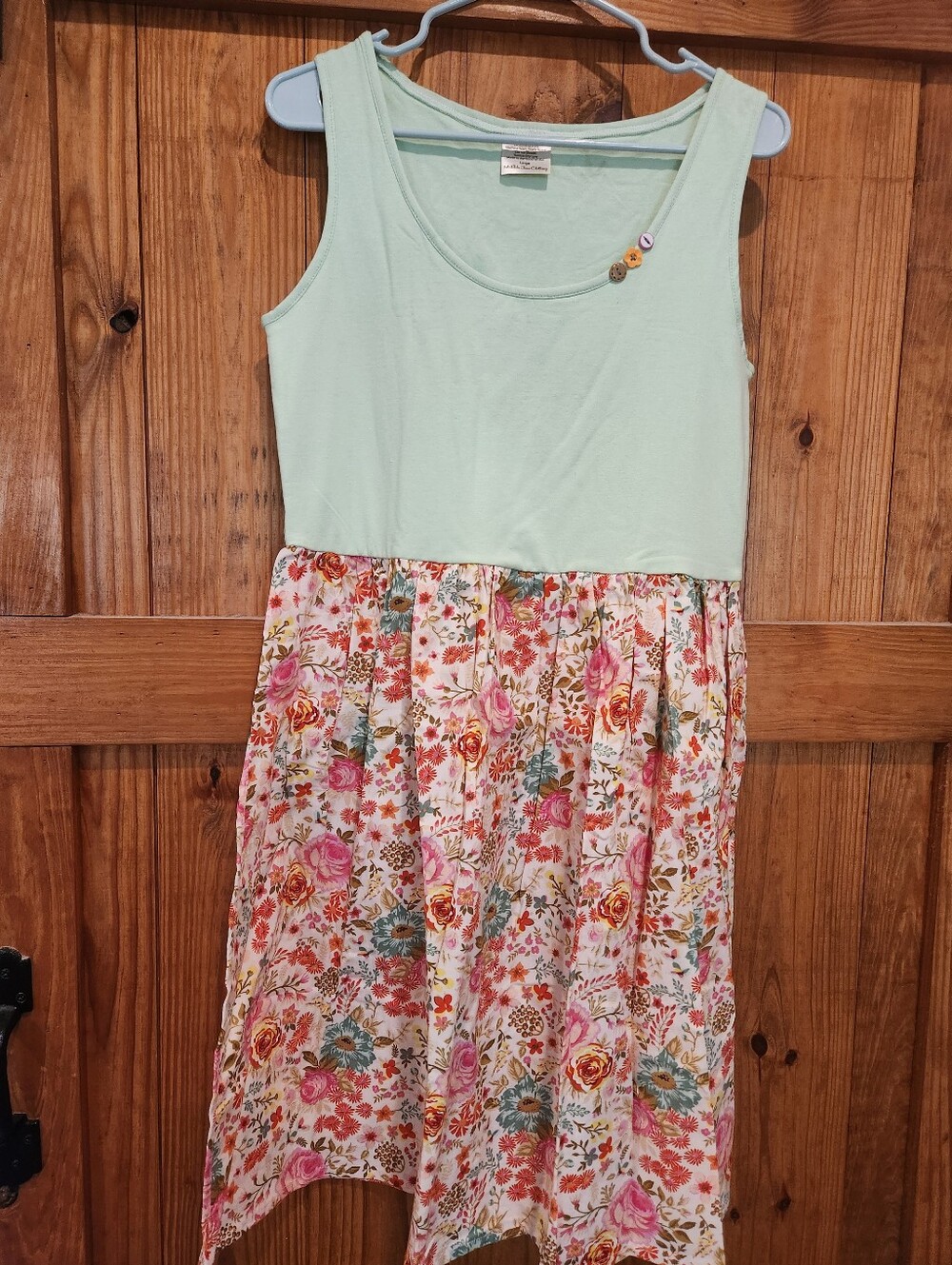 Matilda Jane Mint Tank Dress with Floral Skirt